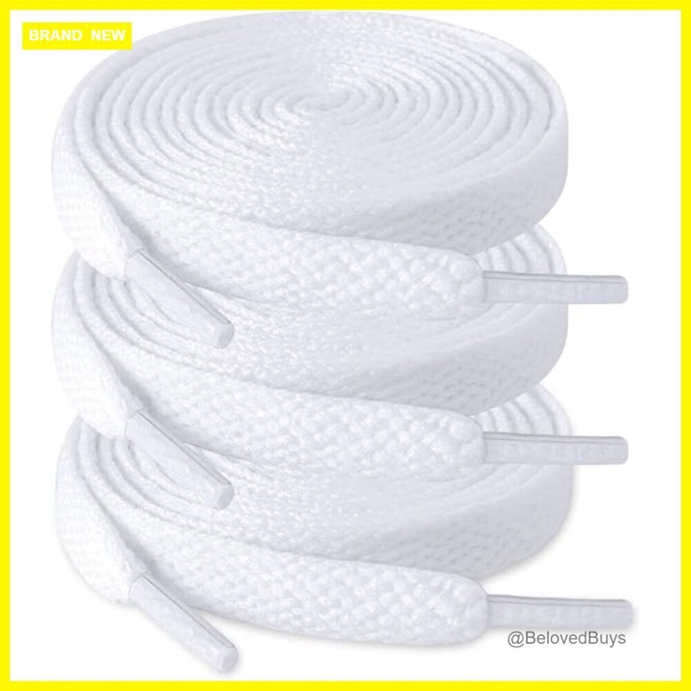 3 Pair Flat Shoelaces for Sneakers Running Shoes Boots 47 Inch Length